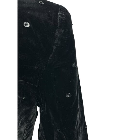 Vintage Magali Collection Black Velvet Sequin Skirt Suit Jacket Size 4 - Picture 13 of 15